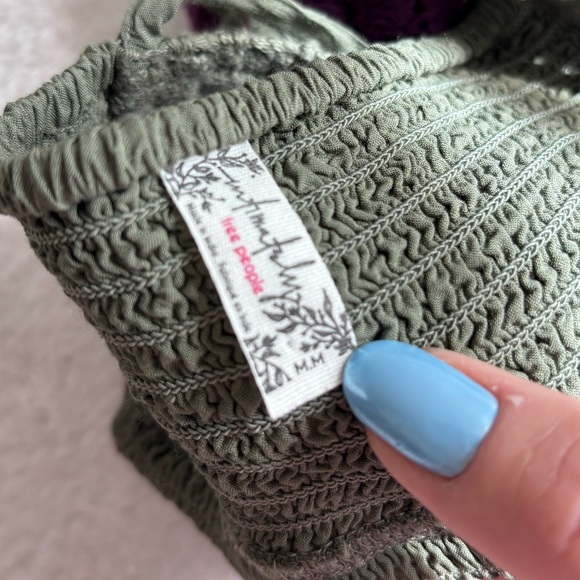 Free People Free Another Weekend Longline Bralette Green purple sz M - Picture 5 of 9